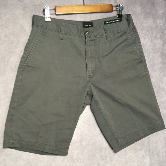 RVCA Other - RVCA Mens The‎ Weekend Chino Shorts size 30 Gray Flat Front Poly Cotton